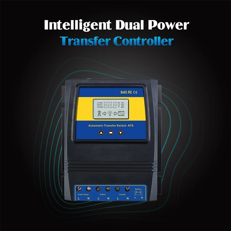 Automatic ATS Dual Power Transfer Switch Solar Charge Controller for Wind System DC 12V 24V 48V AC 110V 220V On/Off Grid | Электроника