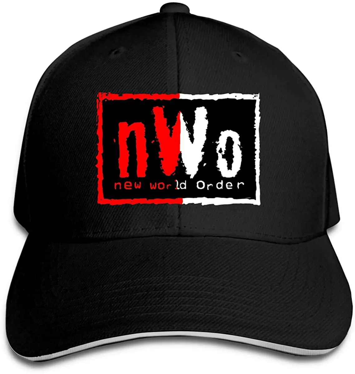 

NWO-New-World-Order Hip Hop Baseball Cap Golf Trucker Baseball Cap Adjustable Peaked Sandwich Hat Black