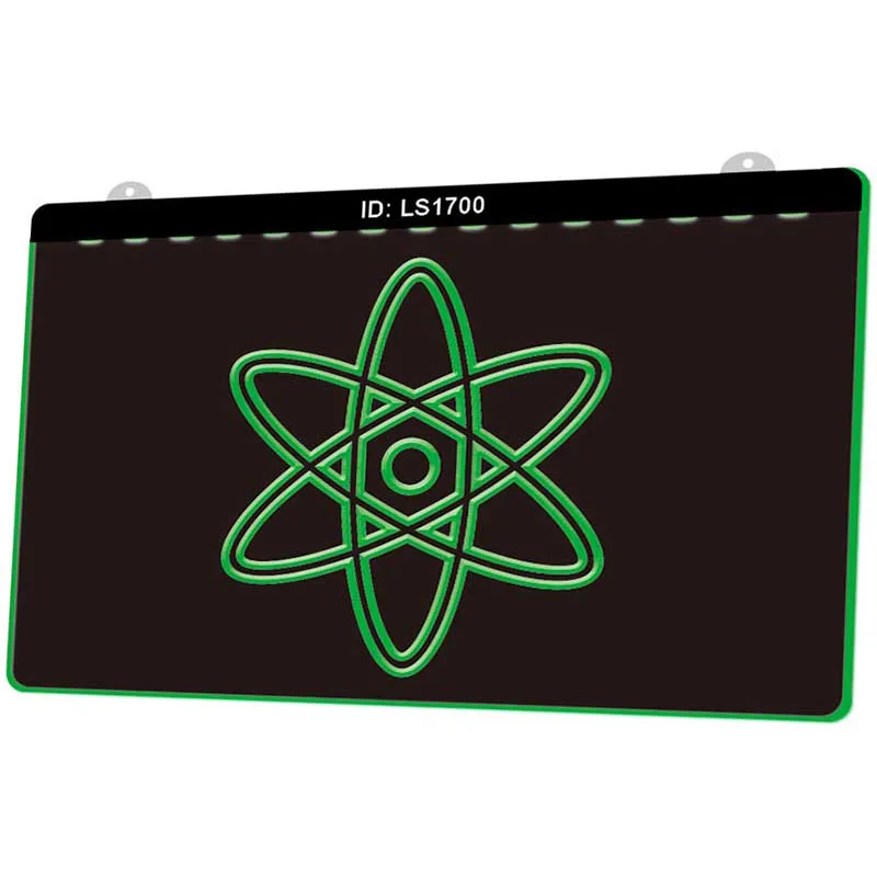 LS1700 символ атома Science новый 3D гравировальный светодиодный световой знак