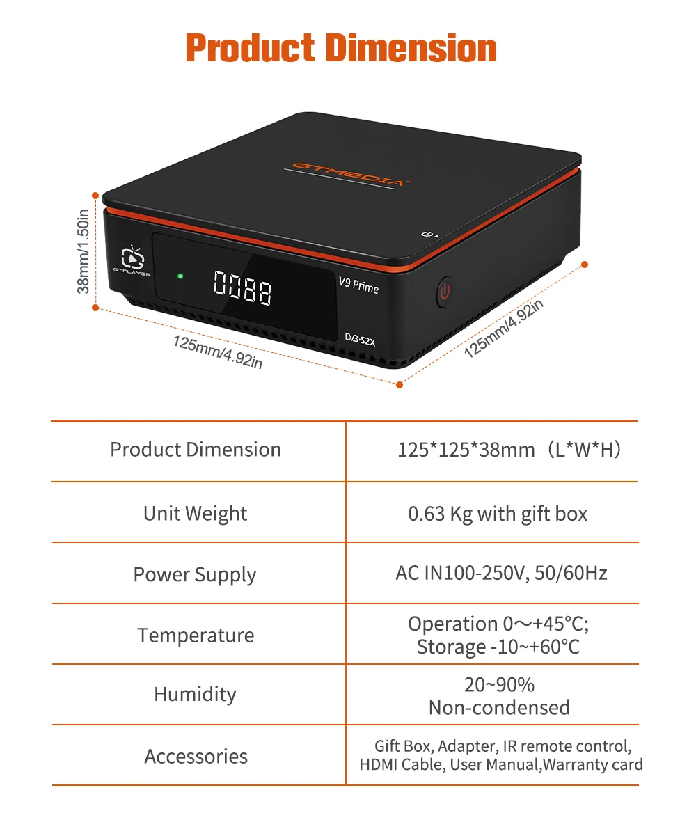 FTA GTmedia V9 Prime/Супер Спутниковый приемник встроенный Wi Fi V8X рецептор такой же как