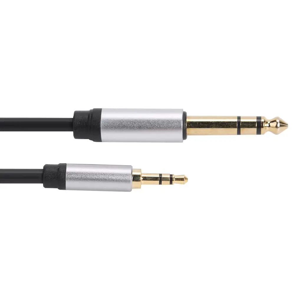 Черный 3 5 мм угловой штыревой соединитель к 6 35 разъем мужской TRS адаптер для