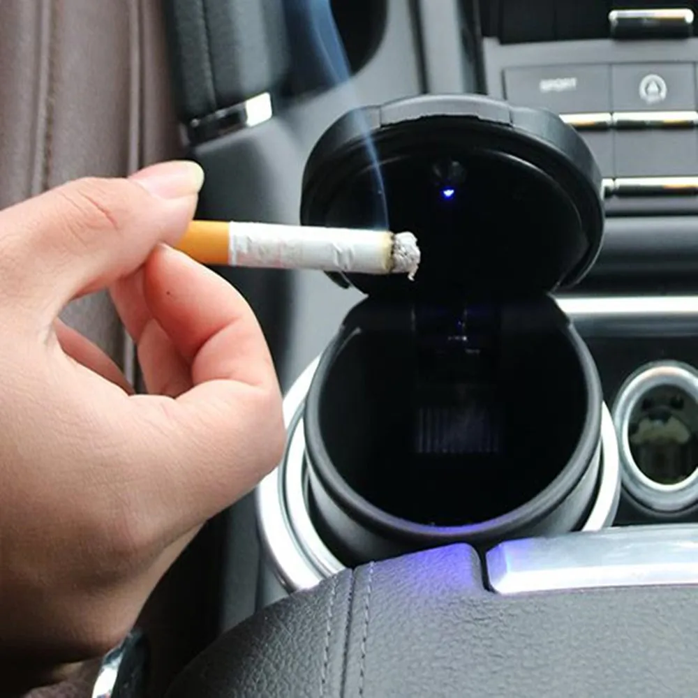 Пепельница светодиодсветодиодный со съемной коробкой для стайлинга автомобиля