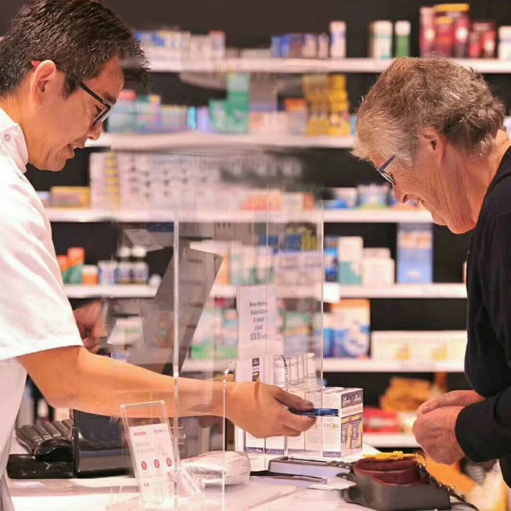 Акриловый защитный экран для чистого совершенства боковая продажа счетчик