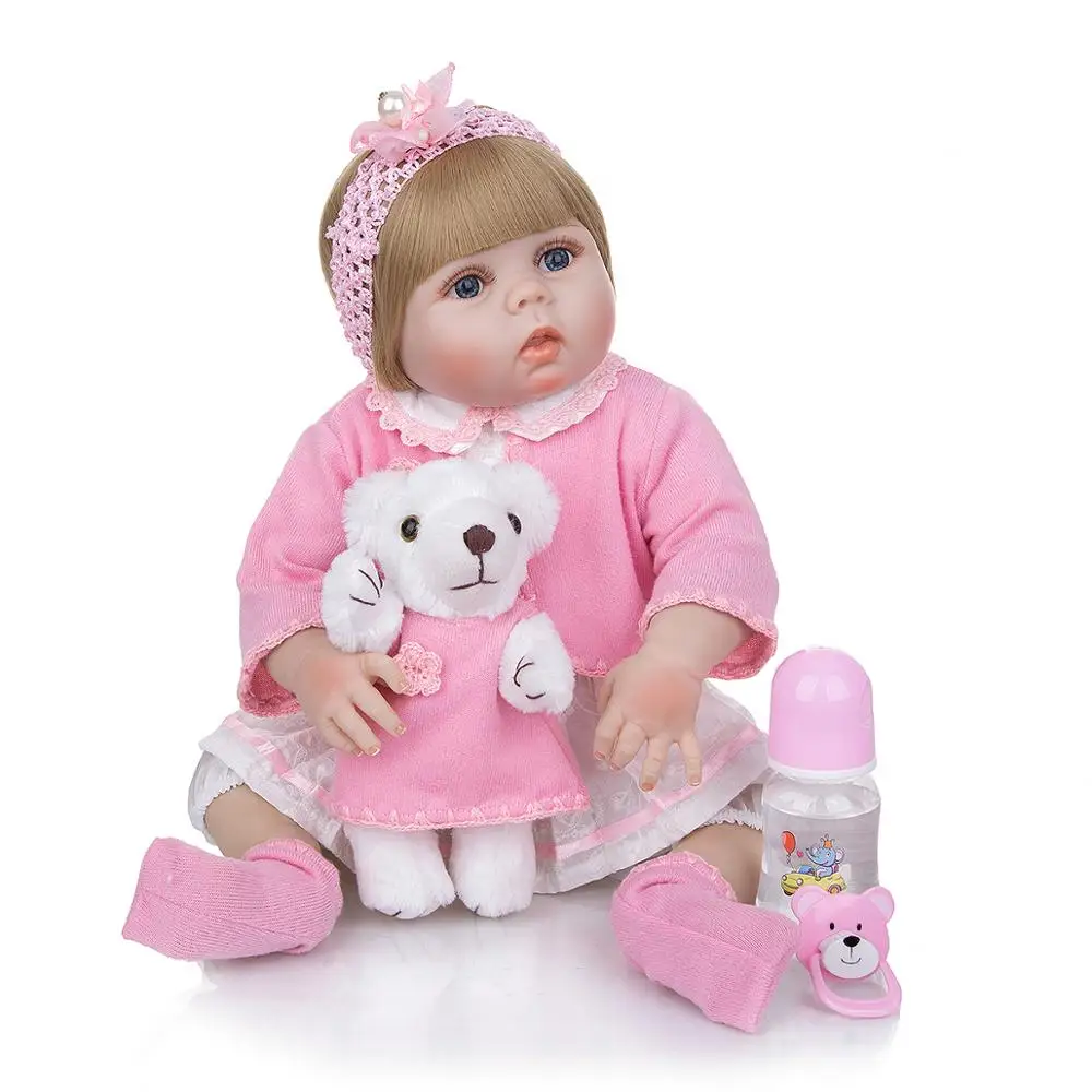 

23'' 57 cm Reborn Baby Doll Girl Full Silicone Vinyl Body Real Like bebe Reborn Boneca For Toddler girls Birthday Gifts