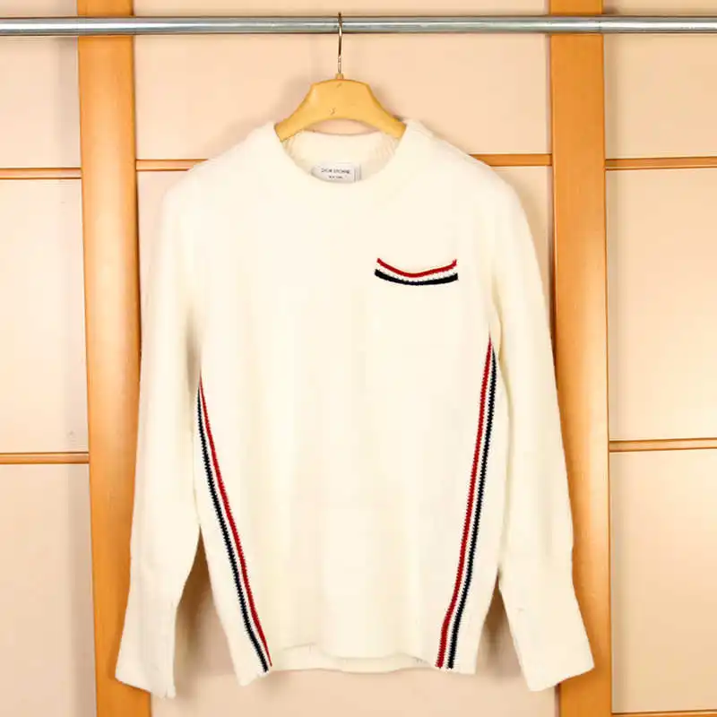 

2021 модные брендовые Повседневные свитера TB с круглым вырезом, мужские облегающие пуловеры с бретельками, одежда, мужское хлопковое Толстое ...