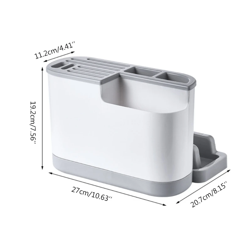 

Kitchen Utensil Holder Plastic Knife Block Drainboard Tableware Cutting Board Storage Rack Shelf