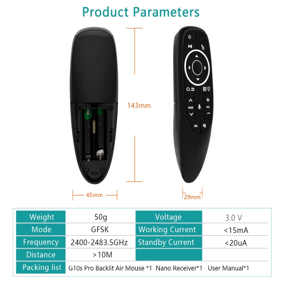 2 4G Fly Air Мышь G10S PRO голосовой пульт дистанционного управления Управление