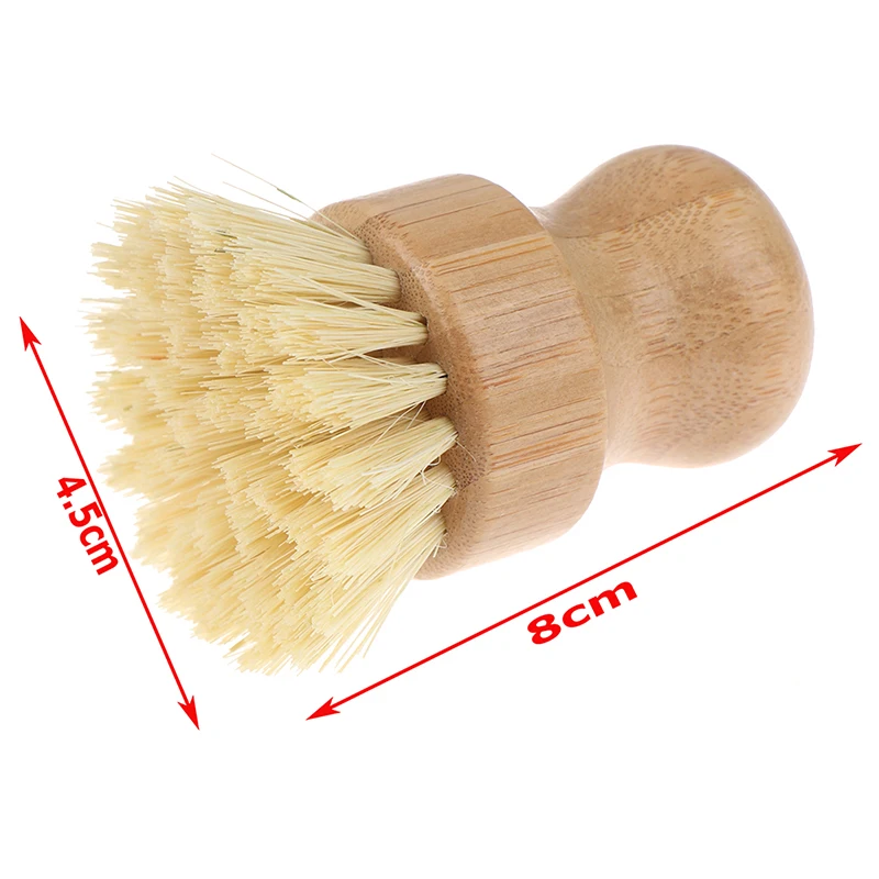 

New High Quality Kitchen Cleaning Brush Sisal Palm Bamboo Short Handle Dish And Pot Brush Can Be Reused
