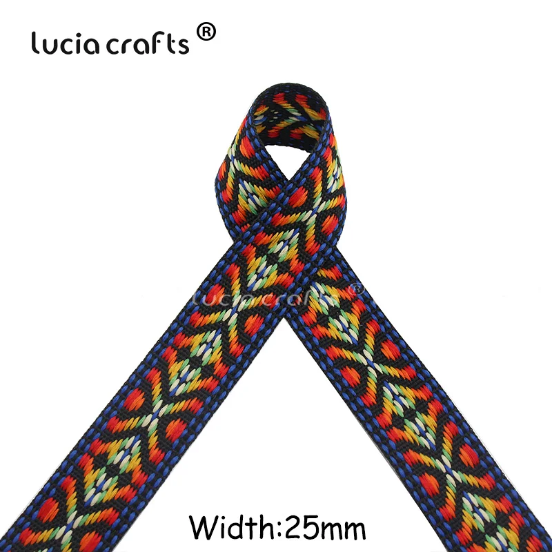 Lucia crafts 1 ярд/лот Этнические вышитые жаккардовые ленты отделка DIY для украшения ручной работы швейная одежда головные уборы Q0701