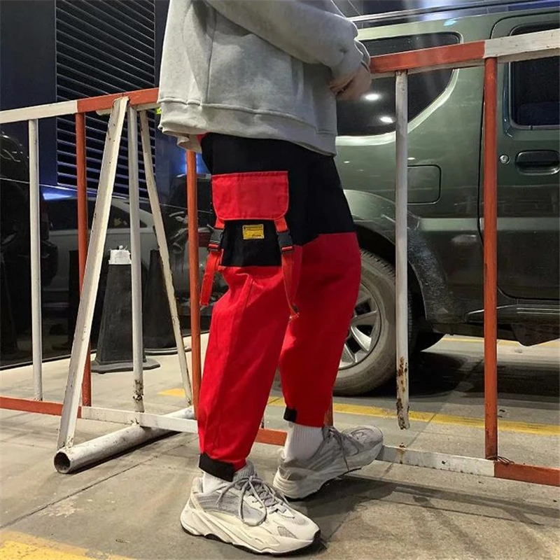 

Side Pockets Cargo Pants Men Casual Jogger Fashion Tactical Hip Hop Harem pants Mens Beam feet Trousers Tide Harajuku Streetwear