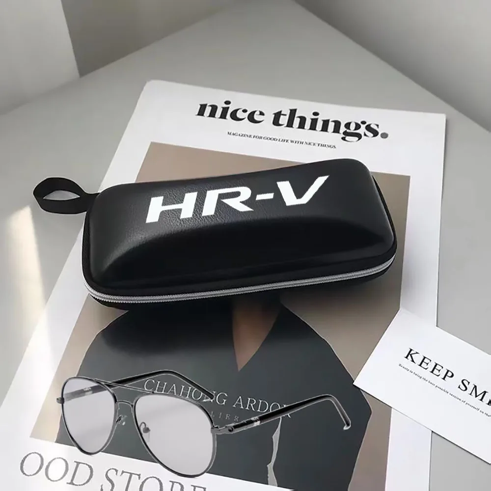 

For Honda HRV 2021 2022 Sunglasses Reading Glasses Hard Zipper Box Pouch Case customizable patterns car accessories
