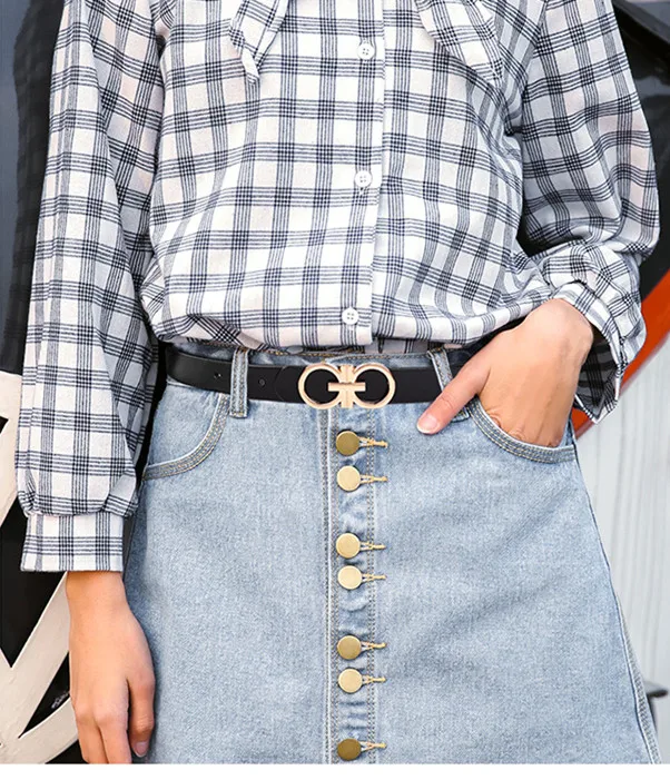 

Ms belt cowboy belts female black and white leather fine dress belt decoration belt deserve to act the joker