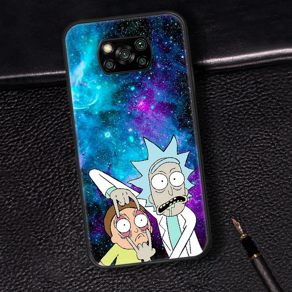 

Rick Or Morty ANIME Phone Case Cover Hull For Xiaomi Mi A2 A3 8 9 SE 9T 10 10T Lite Pro Ultra Poco X3 black Cell Trend Hoesjes