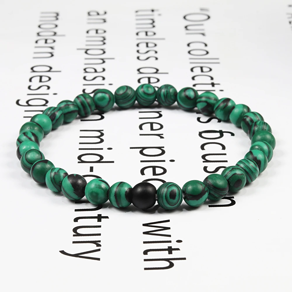 6 мм натуральный камень тонкий бисерный мужской женский эластичный браслет