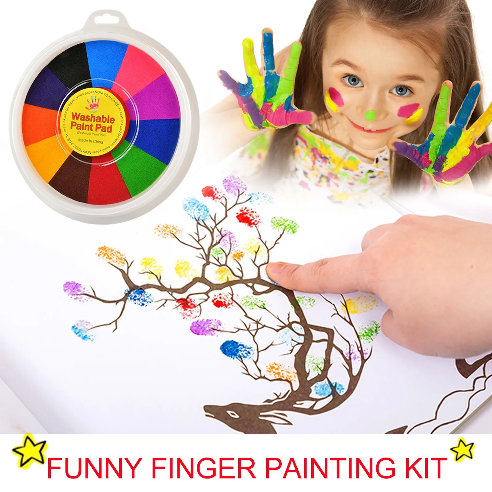 

New Hot Funny Finger Painting Kit Finger Drawing Toys Educational Tool Kit Mud Painting Kids Early Learning Toy Cardmaking 2021