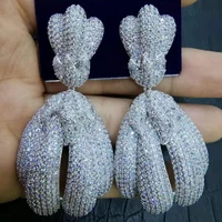 missvikki valuable elegant ladies big luxury earrings bridal wedding engagement party accessories with full crystal high quality