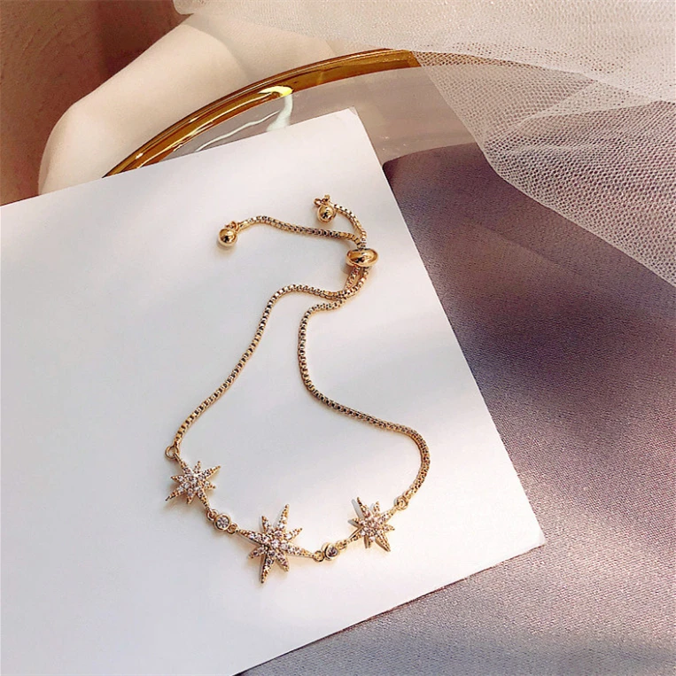 

Adjustable Eight-pointed Star Bracelet Female New Style Bangle Women Personality Jewelry Simple