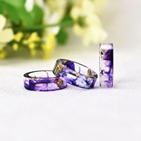 gold foil paper inside resin ring transparent epoxy ring luxury magic 2020 new design natural scenery epoxy finger punk jewelry