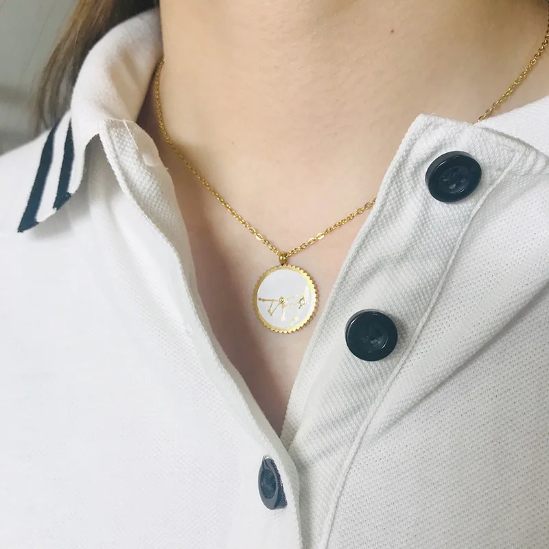 

Минимализм 12 Зодиак созвездий ожерелья очаровательные ожерелья золотой цвет стразы ожерелье с монеткой для женщин девушек ювелирные издел...