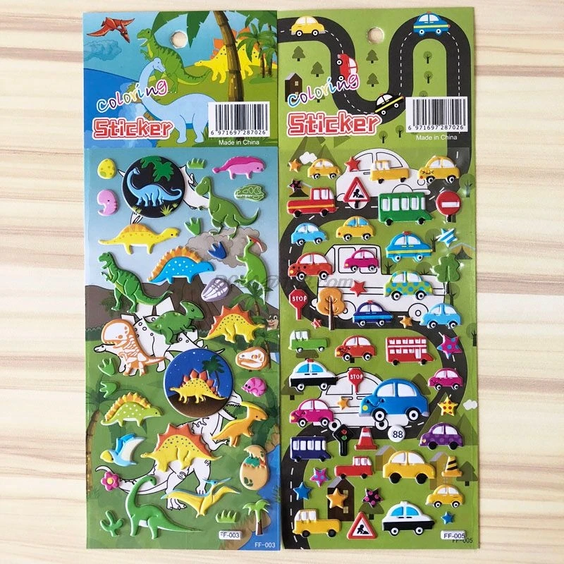 Детские наклейки 4 листа 3D пышные объемные на день рождения девочки мальчика