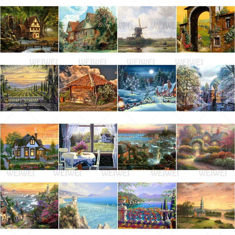 Картина маслом ощущение дома алмазная живопись украшение для настенный плакат