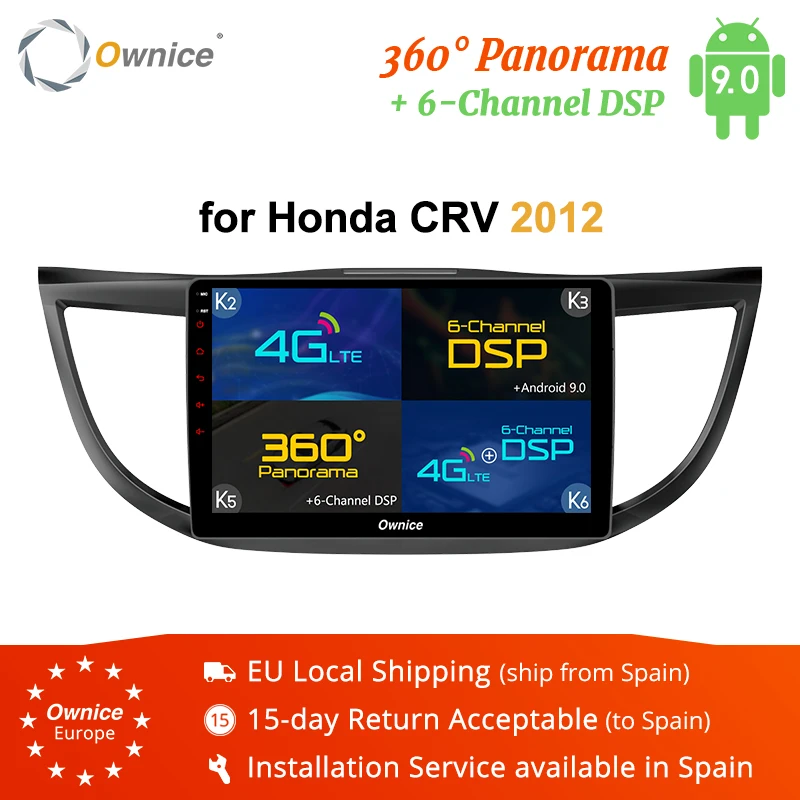 Ownice k1 k2 k3 k5 k6 2Din Android 9 0 автомобильный проигрыватель с радио и GPS для Honda CRV 2012 2013 2014