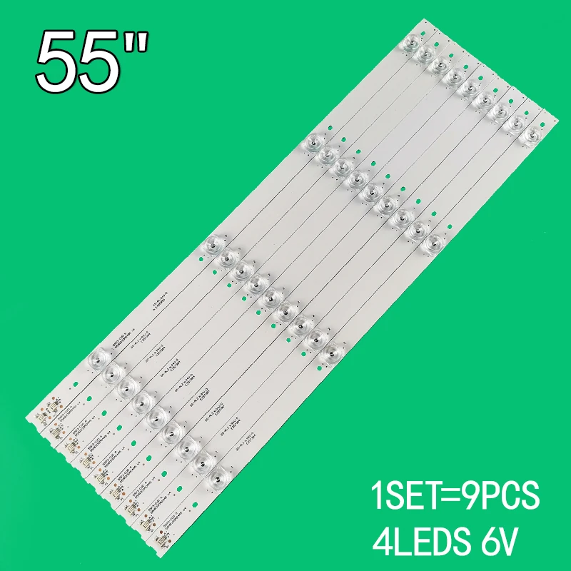 9Pcs = 1Set 6V 532Mm Per Tcl 55 Pollici Tv Lcd 55Hr330M04B5 V4 V4 4C-Lb5504-Hr15J4 Lvu550Nd1L Cd9W27 55Bc7600 55U6780C