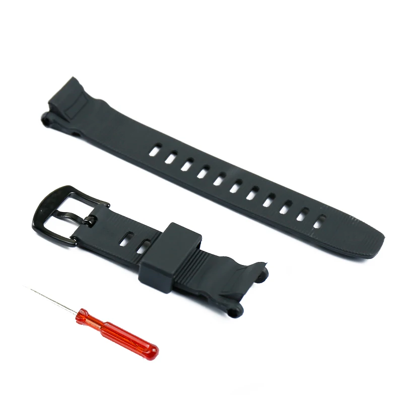 Resin strap men's pin buckle for Casio PRG-130Y PRW-1500 outdoor sports waterproof rubber strap ladies watch band