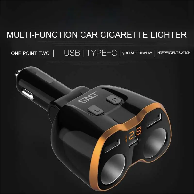 USB Car Charger Cigarette Lighter Splitter Adapter 2 Socket Type C 4.8A Multi Power Outlet | Автомобили и мотоциклы