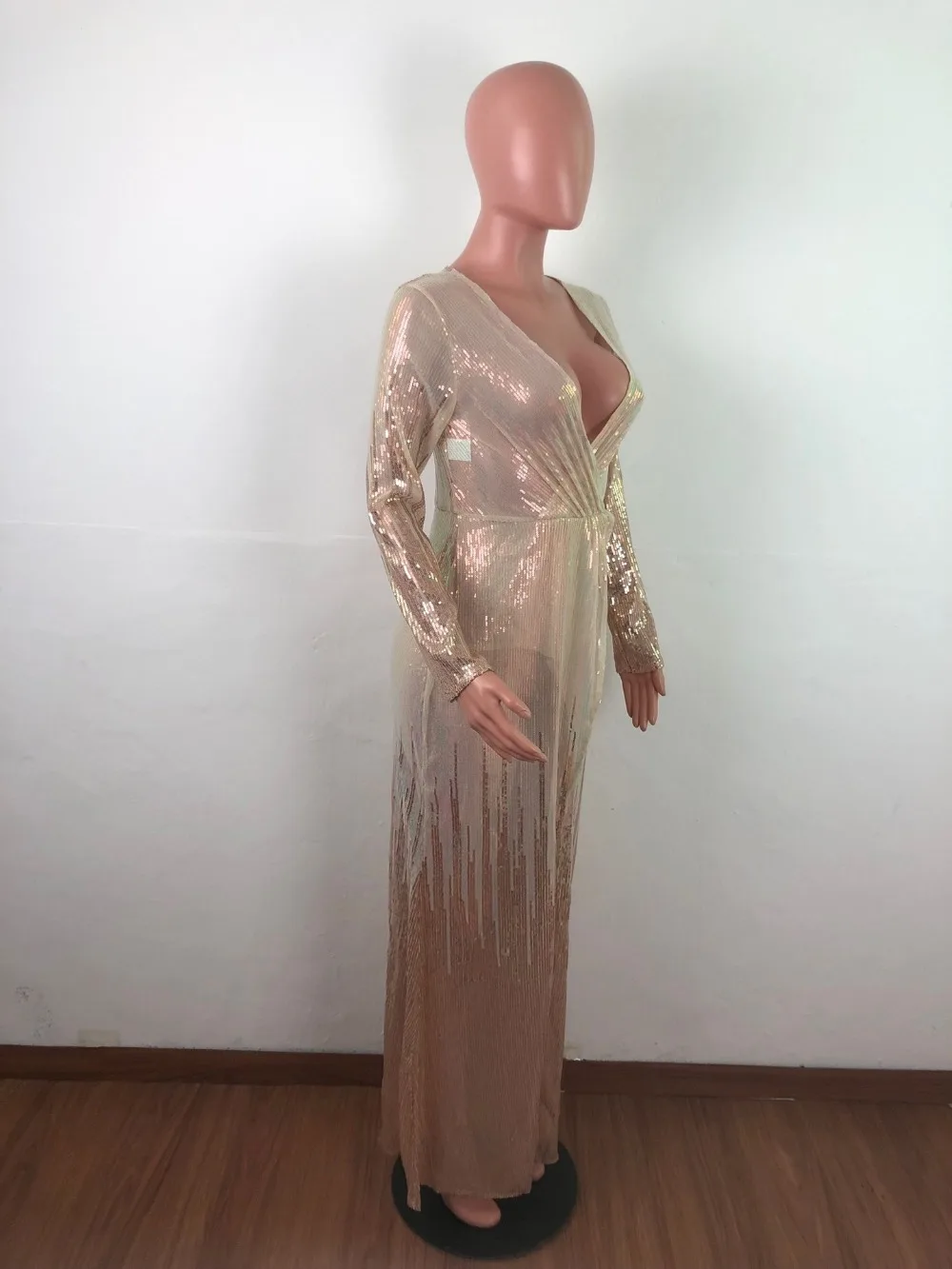 Вечерние платья для ночного клуба с v-образным вырезом женские блестящие длинным