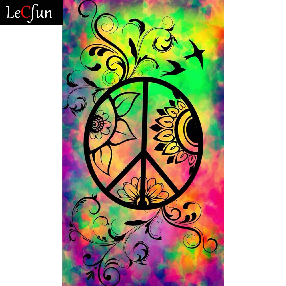 

LeCfun Peace 5D Diamond Painting Art Kits Full Drill Round/Square Rhinestone Art Dot Gem Cross Stitch Embroidery Home Decor Gift