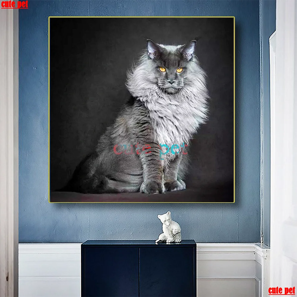 

animal diamond embroidery Maine cat puzzle full square Drill Diamond painting sale diamond mosaic picture rhinestone decoration