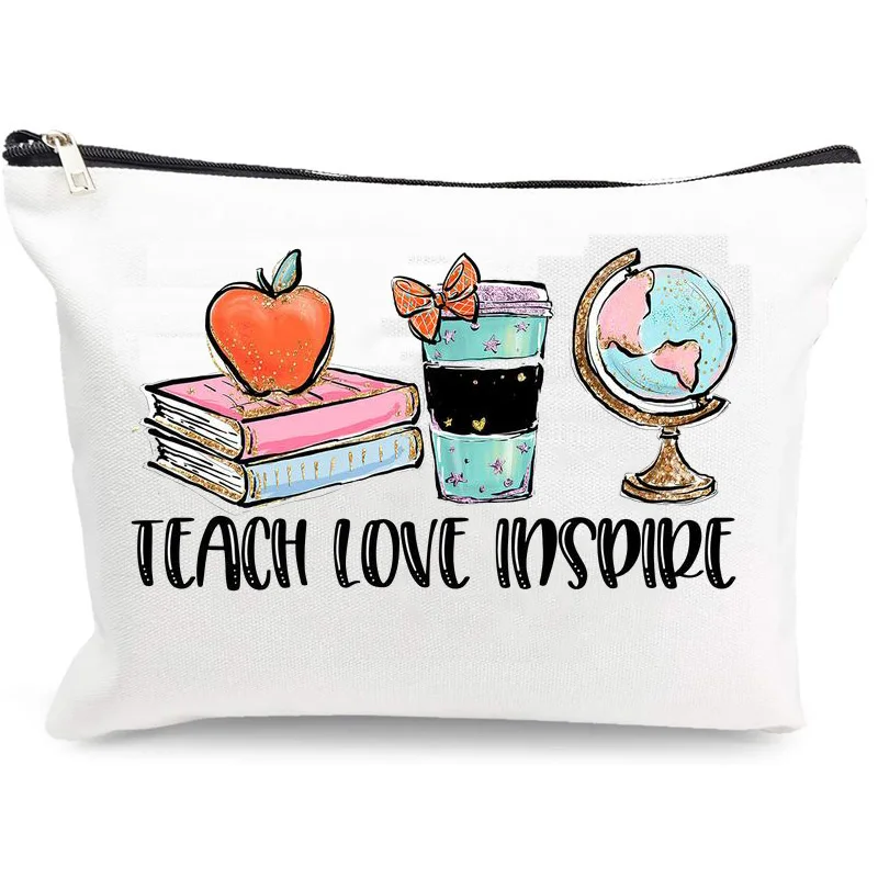 

teach love inspire College High School Graduation back to school birthday Teachers' Day Christmas Teacher Gift survival kit Bag