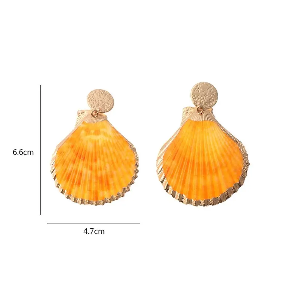 

Women Creative Shell Shape Eardrop Metal Trim Ear Stud Earrings Jewelry Gift