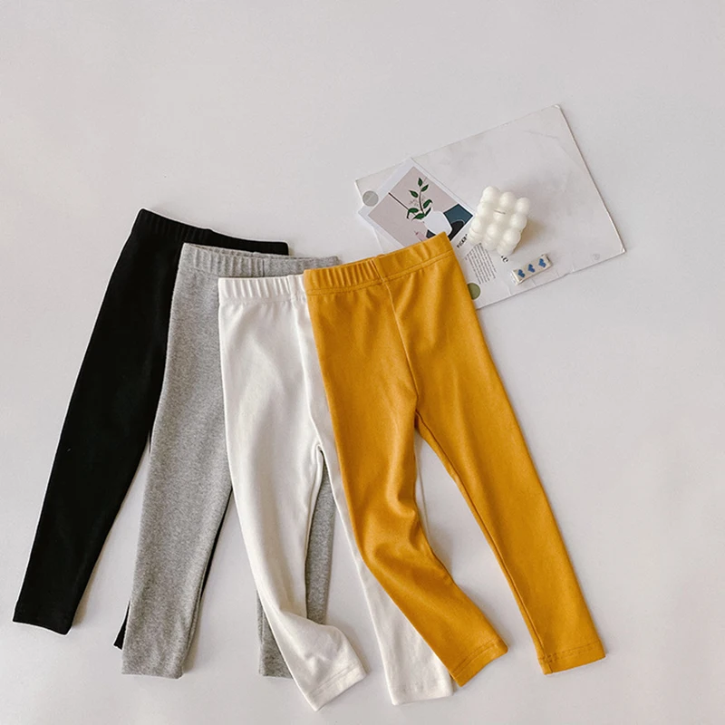 

Baby Girls Leggings Korean Spring Kids Casual Mid Waist Pants 2021 New Fall Children Slim-fit Long Trousers 1-7T