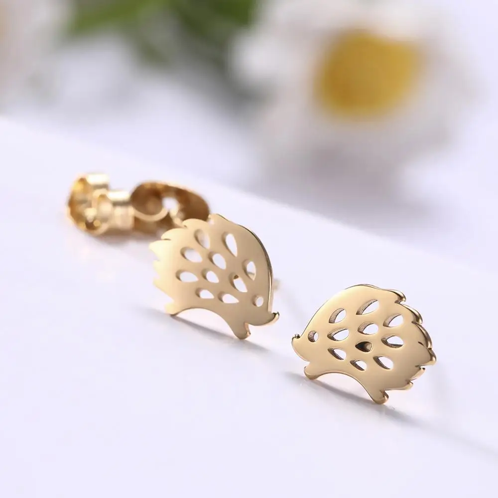 Серьги с животными из нержавеющей стали Мой Ежик в форме овечки маленькие милые