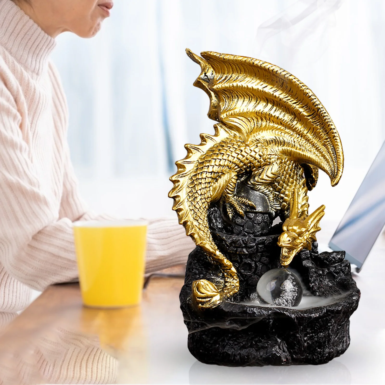 Светящаяся подставка для благовоний в виде дракона |