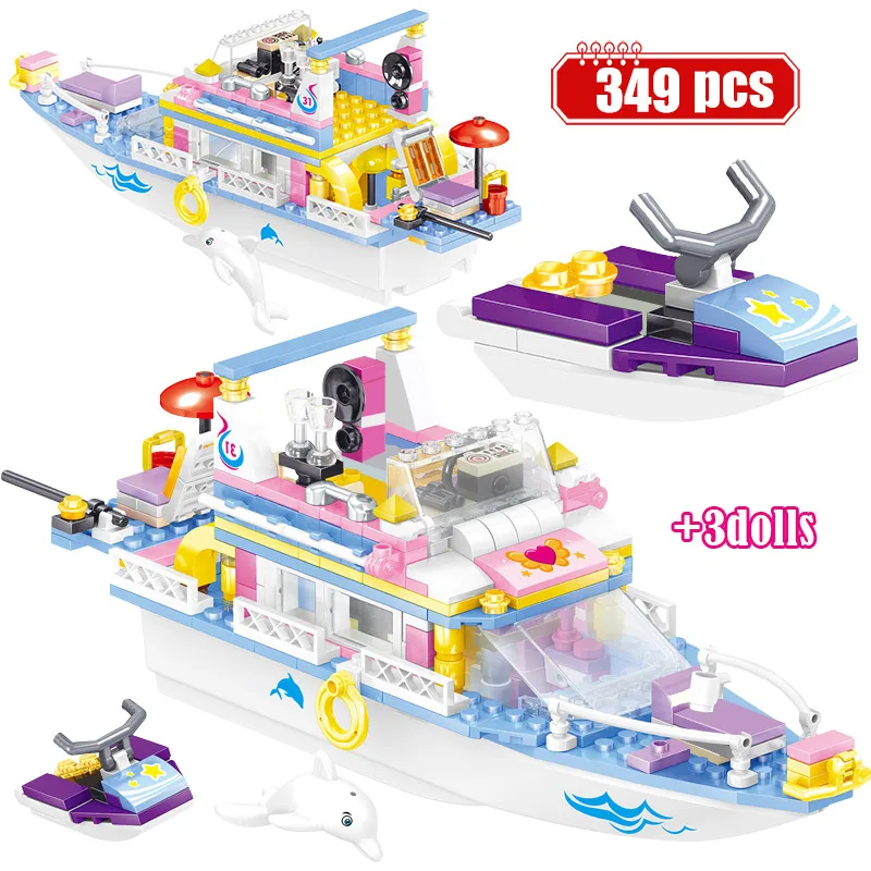 

349 шт., Детский конструктор «Лодка и яхта»