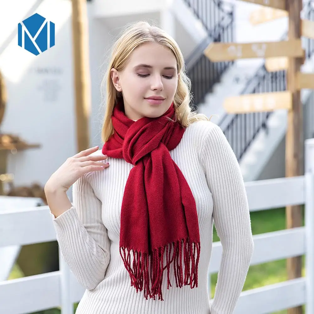 Miya Mona Fashion 2020 зимний кашемировый женский шарф Дамский мягкий однотонный теплый