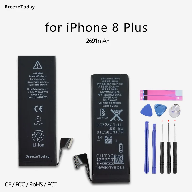 Новый мобильный телефон батарея 2691mAh для iPhone 8 плюс замена оригинальный