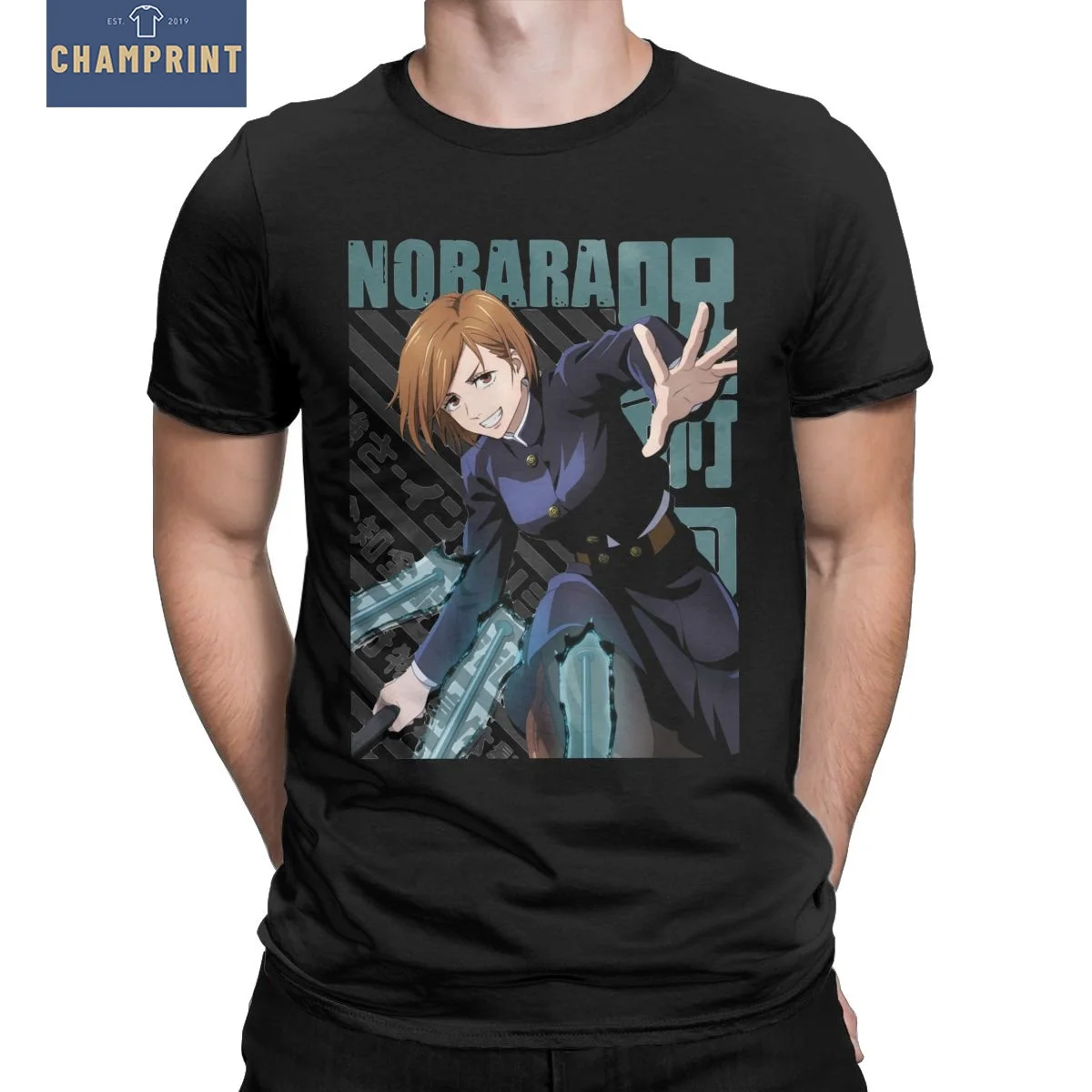 

Jujutsu кайсен нобаро Kugisaki Для мужчин футболка Винтаж футболки короткий рукав с круглым вырезом футболки 100% хлопковые топы с принтом