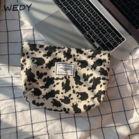 cow pattern cosmetic bag large capacity toiletry wash bag necesserie organizer cute cosmetic pouch girl beauty case women clutch
