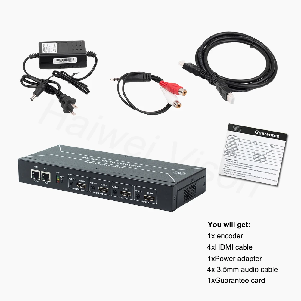 HWCODEC 4 Каналы HDMI кодировщик 1080P Выход H264 H265 кодирующее устройство телевидения по