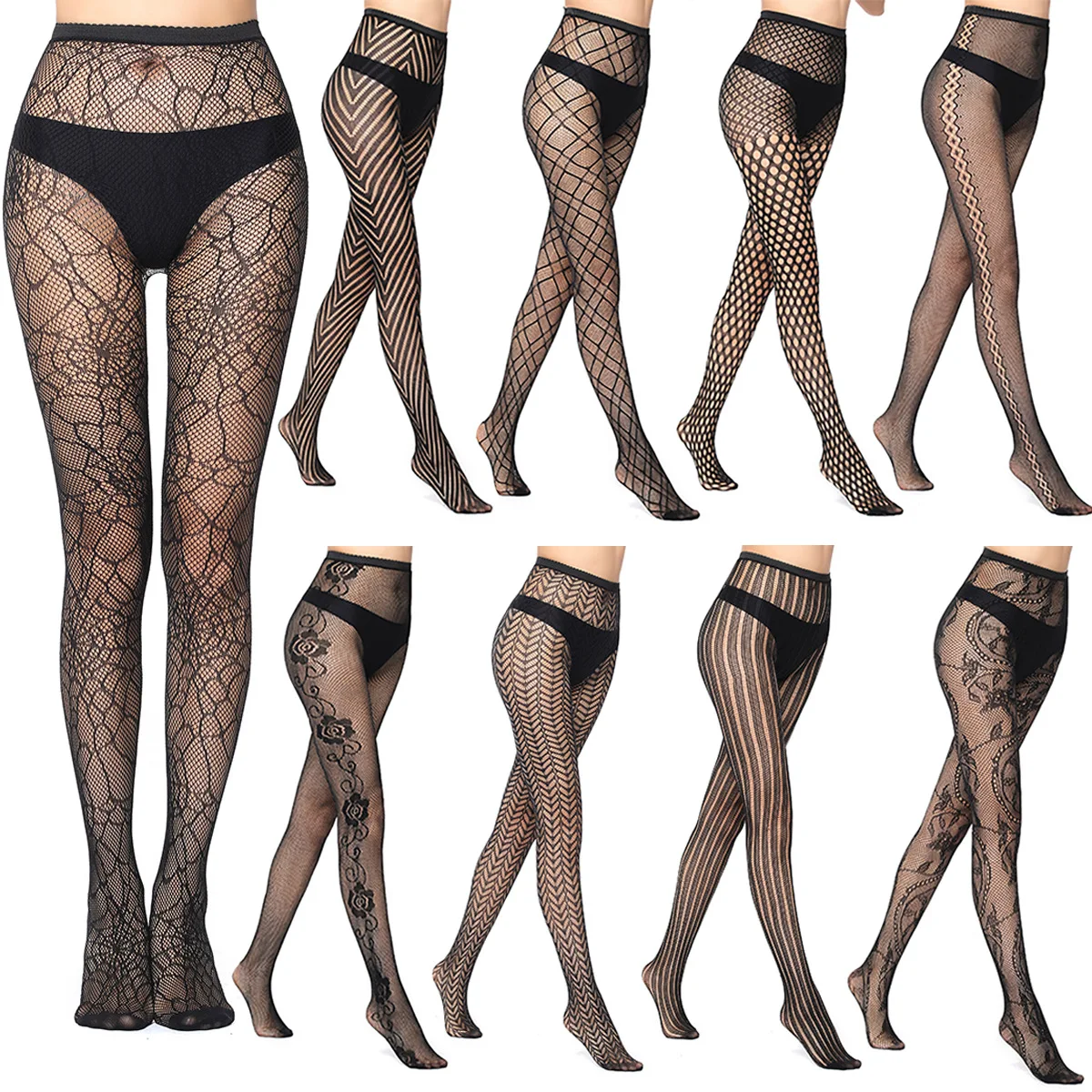 

New Arrival Thin Women Pantyhose Sexy Hollow Solid Fishnet Tights Clothes For Women Black Tights Lace Sexy Lingerie