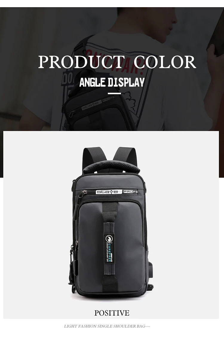 OZUKO New Multifunction Crossbody Bag for Men Chest Pack Sling&Double Shoulder Bag Male Waterproof Short Trip Messenger Bag