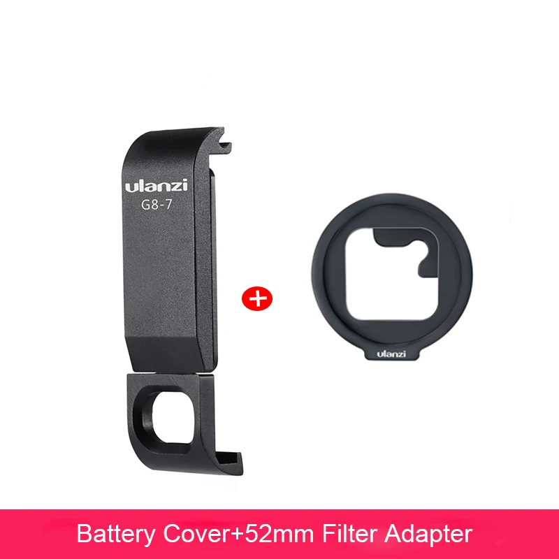 with filter adapter Ulanzi G8-7 Gopro 8 крышка батареи Съемная крышка батареи type-C порт зарядки для Gopro Hero 8 аксессуары - Цвет: with filter adapter
