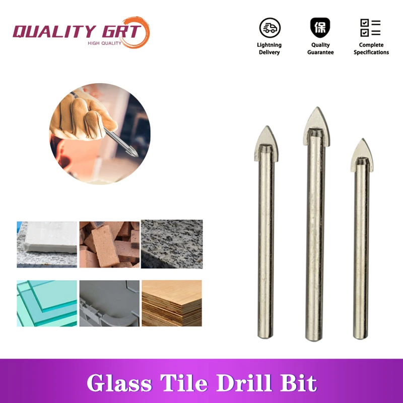 

Q/Grt 1/3/5 Pcs Glass Marble Porcelain Spear Head Ceramic Tile Drill Bits Set Spade Drill Bit 6/8/10/12/14mm Free shipping