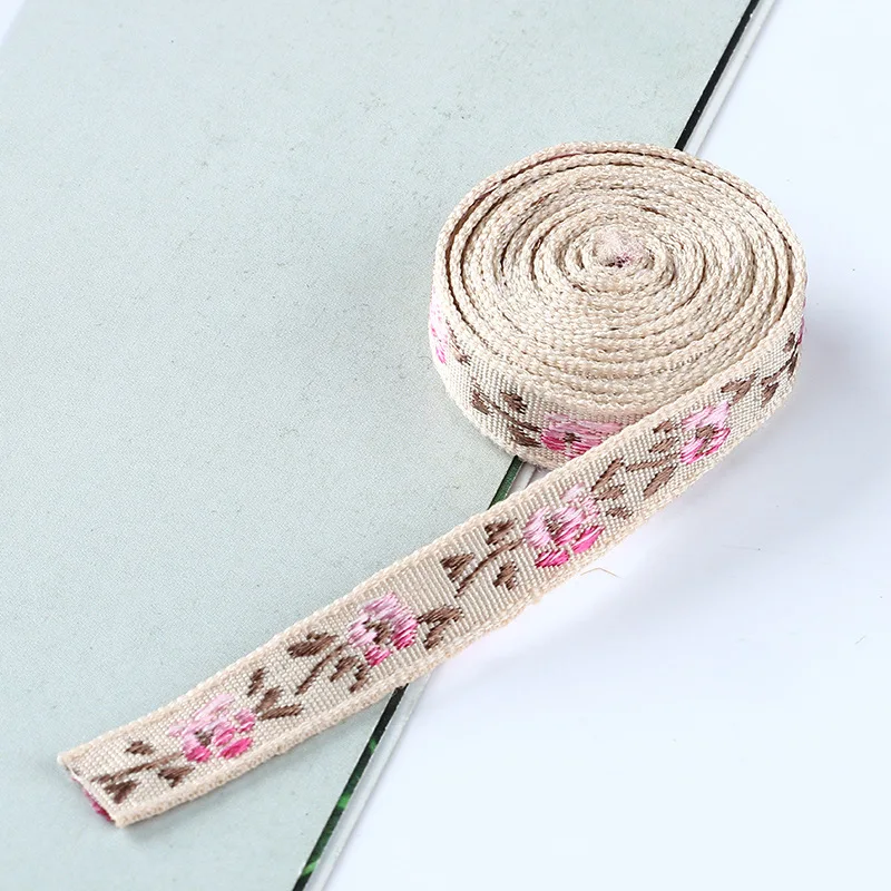 5 ярдов/партия жаккардовая лента с цветочной вышивкой для рукоделия шторы