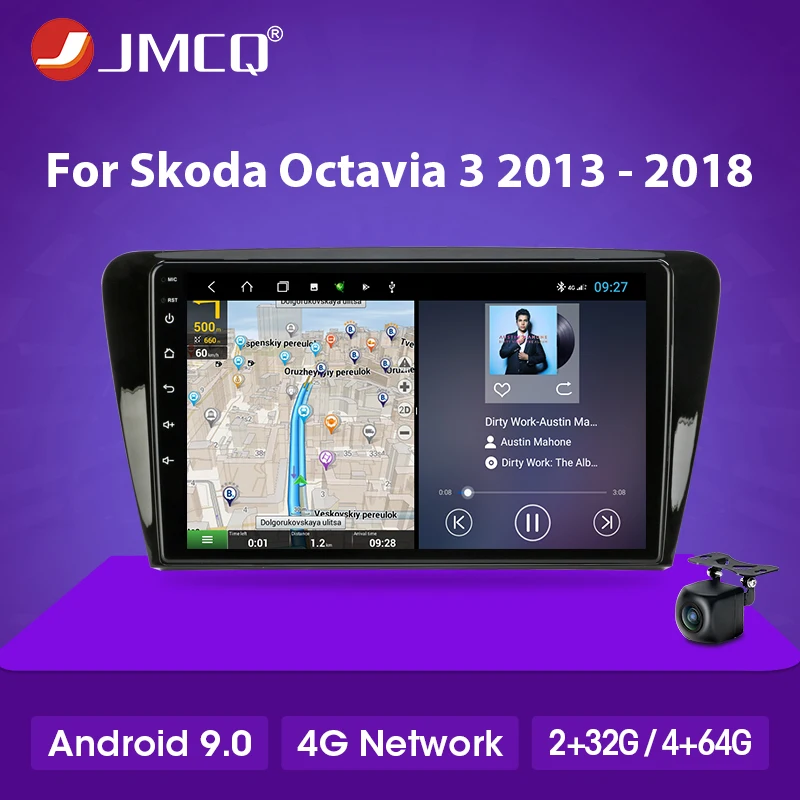 Автомагнитола JMCQ 2 din мультимедийный видеоплеер навигация GPS для Skoda Octavia 3 A7 2014 2018