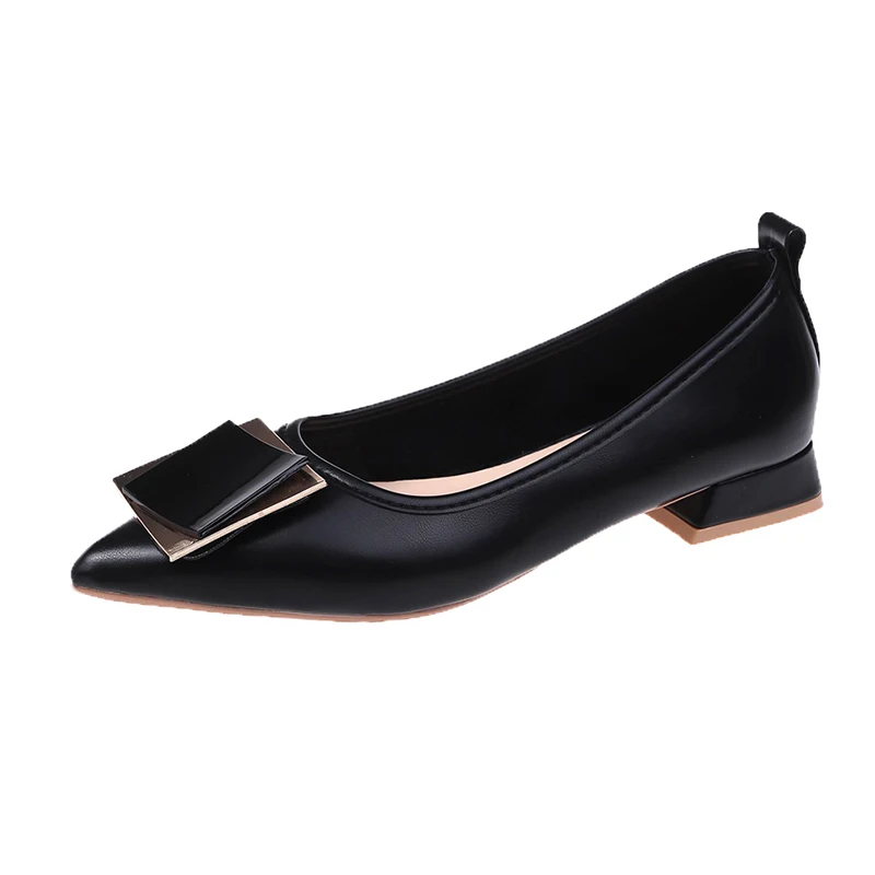 

New thick heel pointed single shoe fairy evening breeze gentle middle heel lady spring shallow mouth women's shoes